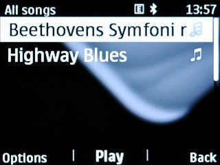 Go to the required audio file.Highlight the required audio file and press Options.
