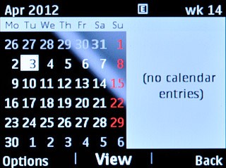 Highlight the required date and press Options.