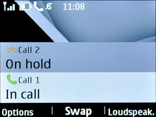 In call is displayed below the active call.