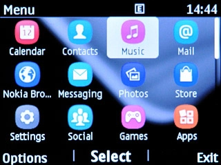 Scroll to Music and press the Navigation key.