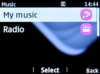 Scroll to My music and press the Navigation key.