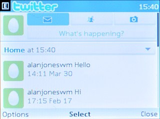 Scroll to the messages icon and press the Navigation key.