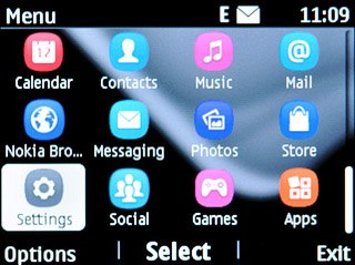 Scroll to Settings and press the Navigation key.