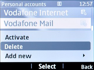 Scroll to Delete and press the Navigation key.