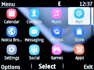Scroll to Mail and press the Navigation key.