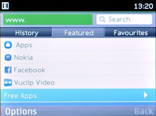 Scroll to the address bar and press the Navigation key.