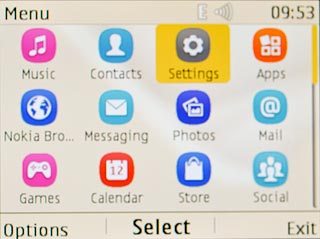 Scroll to Settings and press the Navigation key.
