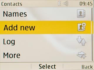 Scroll to Add new and press the Navigation key.