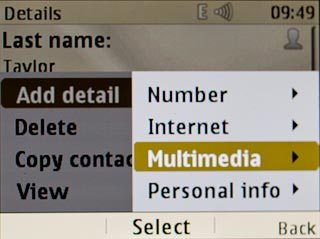 Scroll to Multimedia and press the Navigation key.