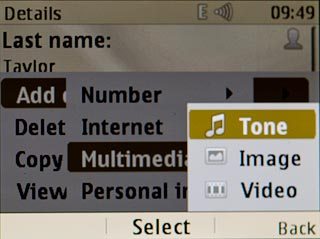 Scroll to Tone and press the Navigation key.