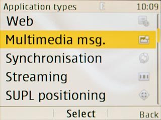 Scroll to Multimedia msg. and press the Navigation key.