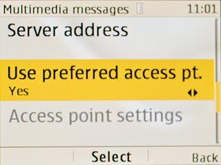Scroll to Use preferred access pt. and press the Navigation key.