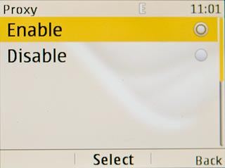 Scroll to Enable and press the Navigation key.