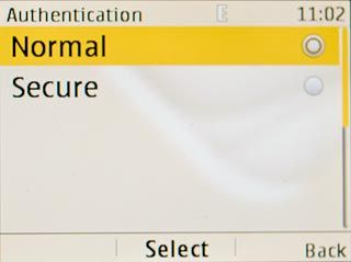 Scroll to Normal and press the Navigation key.