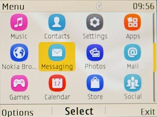 Scroll to Messaging and press the Navigation key.