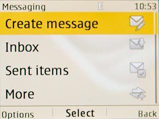 Scroll to Create message and press the Navigation key.