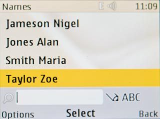 Highlight the required contact and press the Navigation key.