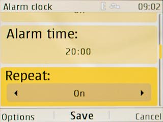 Scroll to Repeat and press Navigation key right to select On or Off.