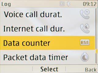 Scroll to Data counter and press the Navigation key.