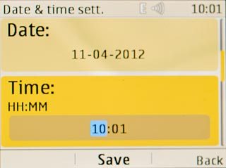 Scroll to Time and key in the time.