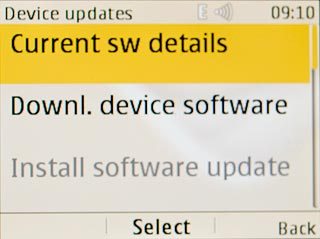 Scroll to Current sw details and press the Navigation key.The software version details are displayed.