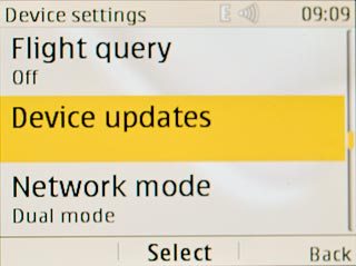 Scroll to Device updates and press the Navigation key.