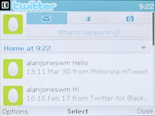 Scroll to the messages icon and press the Navigation key.