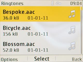 Highlight the different alarm tones and wait a moment to hear it.
