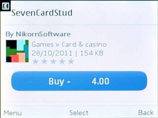 To buy an app:Scroll to Buy and press the Navigation key.