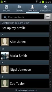 Press the required contact.