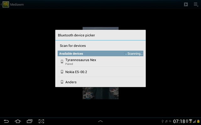 Press the required Bluetooth device.The file is sent.