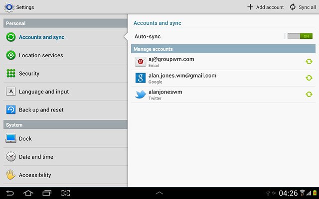 Press Add account.