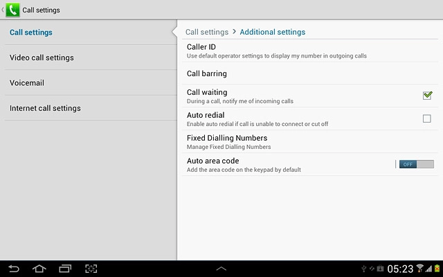 Press Fixed Dialling Numbers.