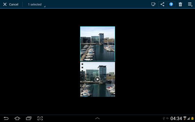 When a file is displayed in a blue frame, it's selected.