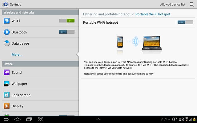 Press the settings icon.