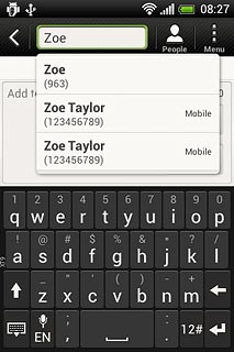 Key in the first letters of the required contact.Matching contacts are displayed.Press the required contact.