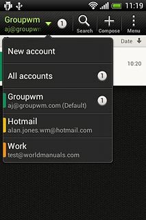 Press the required email account.