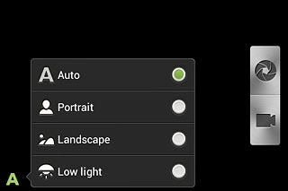Press the required setting.