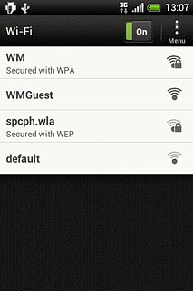 A list of Wi-Fi networks within range is displayed.Press the required network.