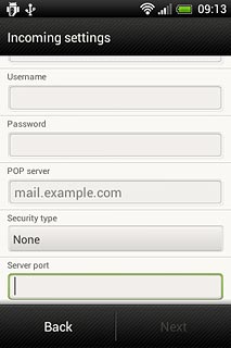 Press the field below Server port and key in 110