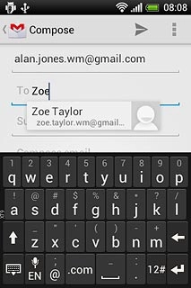 Key in the first letters of the required contact.Matching contacts are displayed.Press the required contact.Repeat the procedure to add more recipients.