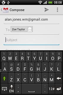 Press Subject.Key in a subject for the email message.