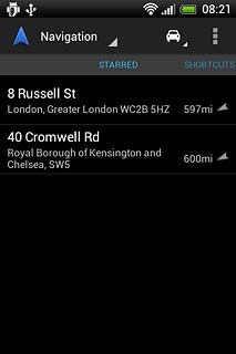 Slide your finger right on the display.Your favourite locations are displayed.Press the required destination.
