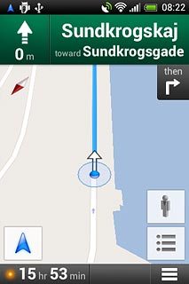 The travel time is displayed at the bottom of the display.Follow the verbal instructions or the instructions on the display to go to the selected destination.