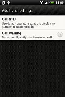 The current settings are displayed.Press Call waiting to turn the function on or off.