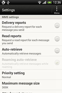 Press Delivery reports to turn the function on or off.