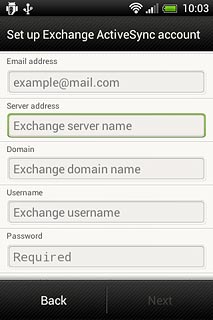 Press the field below Server address and key in the server address.