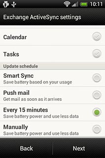 Press Next.Please note:Each time your phone connects to the server to synchronise, data charges will apply.