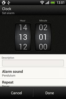Drag the numbers up or down to set the time.