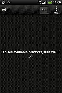 Press the field next to Wi-Fi to select On